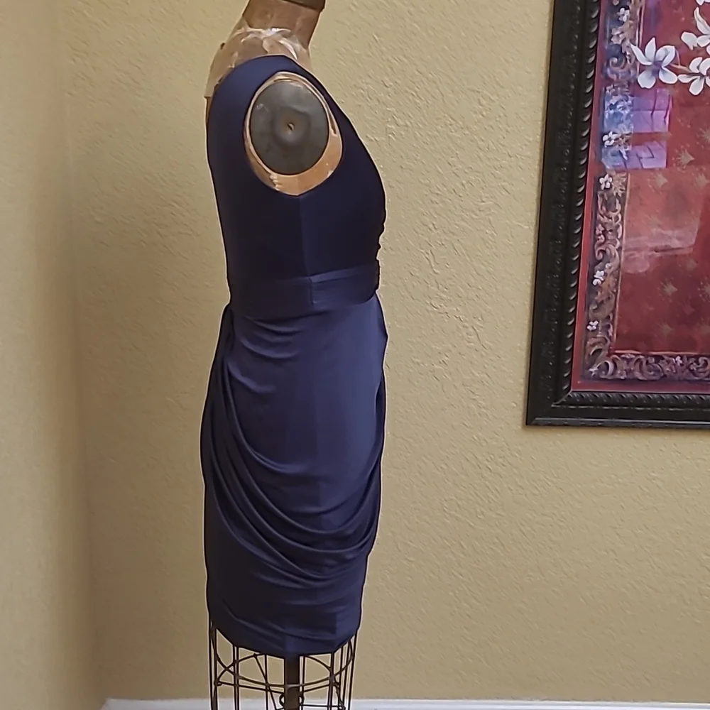 WOMENS  BLUE BCBGMAXAZRIA ONE SHOULDER DRESS SIZE XS